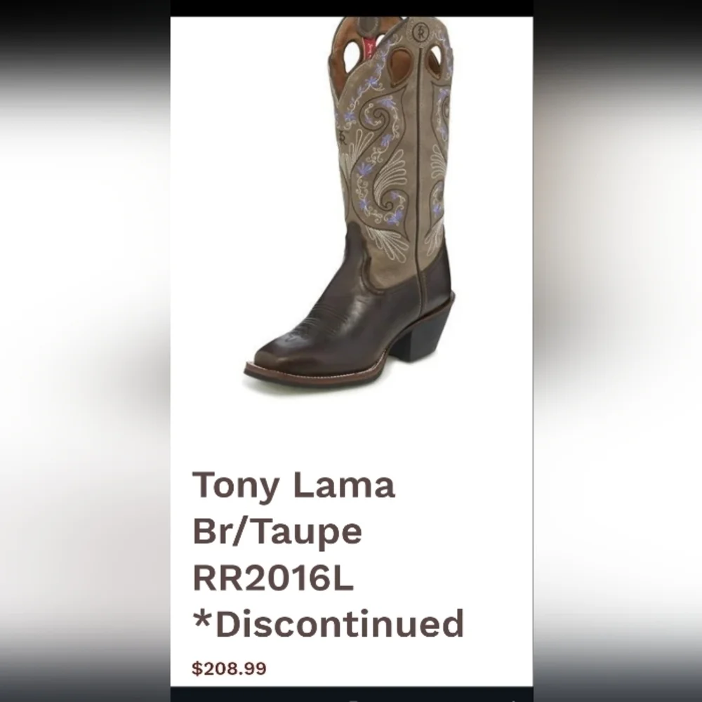 Tony Lama Deadstock Leather Purple Floral Tooled Western Cowboy Boot